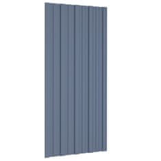Greatstore Střešní panely 12 ks pozinkovaná ocel šedé 100 x 45 cm