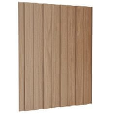 shumee Střešní panely 12 ks pozinkovaná ocel světlé dřevo 60 x 45 cm