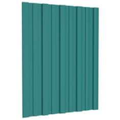 shumee Střešní panely 12 ks pozinkovaná ocel zelené 60 x 45 cm