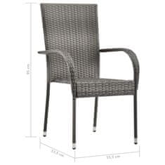 Petromila Stohovatelné zahradní židle 2 ks šedé polyratan