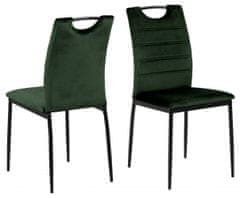 Design Scandinavia Jídelní židle Dia (SET 4 ks), tmavě zelená