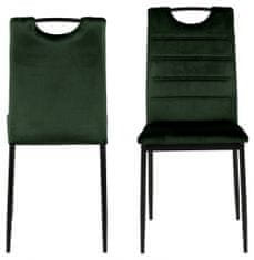 Design Scandinavia Jídelní židle Dia (SET 4 ks), tmavě zelená