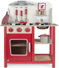 Leomark Dřevěná červená kuchyňka pro děti - Red Classic 215