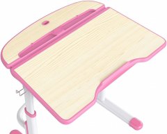 Leomark Dětský psací stůl se židlí a LED lampou - Smart - barva růžová (166P)