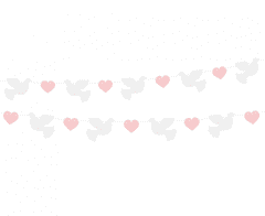 GoDan Girlanda papírová hrdličky - růžové srdce 150cm