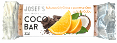 JOSEF´S snacks Kokosová tyčinka s pomerančem a čokoládou 33g