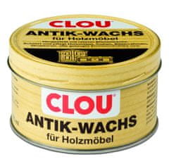 Clou Antik-Wachs fest, pasta ze včelího vosku na restaurování a ošetřování starožitností, na louhované skříně a truhly i na nové dřevo, 375 ml