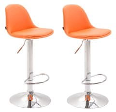 BHM Germany Barove židle Kiel (SET 2 ks), syntetická kůže, oranžová