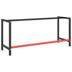 shumee Rám pracovního stolu matně černý a matně červený 180x57x79 cm