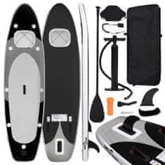 shumee Nafukovací SUP paddleboard s příslušenstvím černý 330x76x10 cm