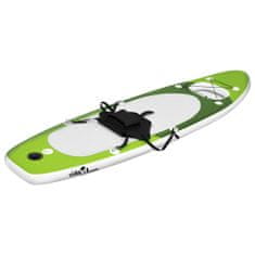 Greatstore Nafukovací SUP paddleboard a příslušenství zelený 360x81x10 cm