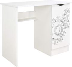Leomark Bílý psací stůl se skříňkou - ROMA - Ozubená kola 239T