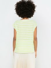 Camaïeu Neonově žluté pruhované volné tričko CAMAIEU S