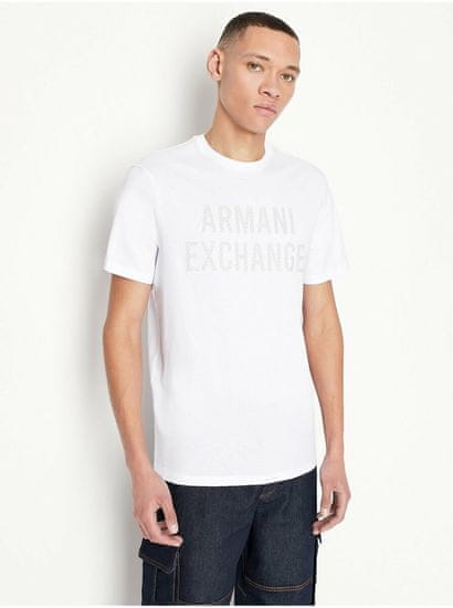 Armani Exchange Bílé pánské tričko Armani Exchange
