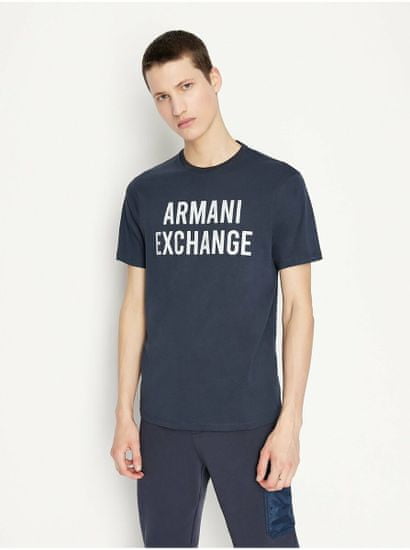 Armani Exchange Tmavě modré pánské tričko Armani Exchange