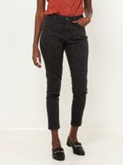 Camaïeu Tmavě šedé vzorované zkrácené kalhoty CAMAIEU XS