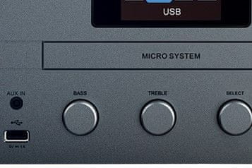  stylový mikrosystém sencor 5700wdb aux in vstup Bluetooth wifi technologie dab fm tuner cd mechanika nadčasový design usb port 