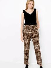 Camaïeu Béžové kalhoty s leopardím vzorem CAMAIEU S