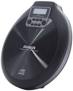 moderní cd discman aiwa pcd-810 skvělý zvuk hyperbass technologie antishock programovatelná paměť dobíjecí baterie pouzdro na zip
