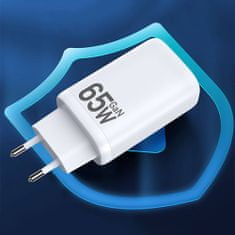 Kaku KSC-690 GaN síťová nabíječka USB USB-C 65W + kabel USB-C, bíla