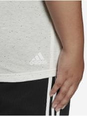 Adidas Krémové dámské žíhané tričko adidas Performance S