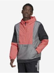 Adidas Růžovo-šedá pánská lehká bunda s kapucí adidas Originals L