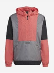 Adidas Růžovo-šedá pánská lehká bunda s kapucí adidas Originals L