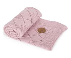 Ceba Baby CEBA Deka pletená v dárkovém balení 90x90 rýžový vzor růžová