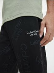 Calvin Klein Černé pánské vzorované tepláky Calvin Klein Jeans M