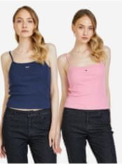 Tommy Jeans Sada dvou dámských tílek v růžové a tmavě modré barvě Tommy Jeans XS