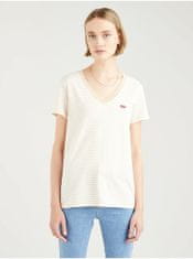 Levis Krémovo-bílé dámské pruhované tričko Levi's S