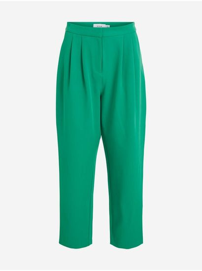 VILA Zelené zkrácené kalhoty VILA Ashara
