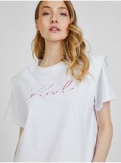 Karl Lagerfeld Bílé dámské tričko s ramenními vycpávkami KARL LAGERFELD S