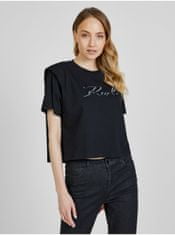 Karl Lagerfeld Černé dámské tričko s ramenními vycpávkami KARL LAGERFELD XS