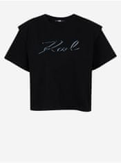 Karl Lagerfeld Černé dámské tričko s ramenními vycpávkami KARL LAGERFELD XS