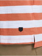 Jack&Jones Bílo-oranžové pruhované tričko Jack & Jones Tropic S