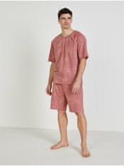 Calvin Klein Růžové pánské vzorované tričko na spaní Calvin Klein Underwear M