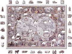 Wooden city  Dřevěné puzzle Mapa doby objevů 2v1, 1010 dílků EKO