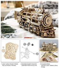 Robotime Rokr 3D dřevěné puzzle Lokomotiva 350 dílků