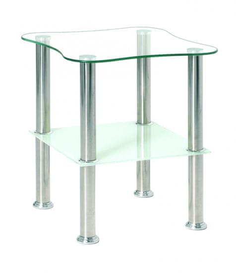 Mørtens Furniture Konferenční stolek Azariah, 47 cm, nerez / bílá