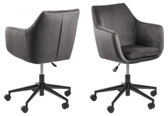 Design Scandinavia Kancelářská židle Nora, tkanina, šedá