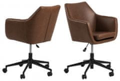 Design Scandinavia Kancelářská židle Nora, syntetická kůže, hnědá
