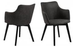 Design Scandinavia Jídelní židle Bella (SET 2ks), tkanina, antracitová