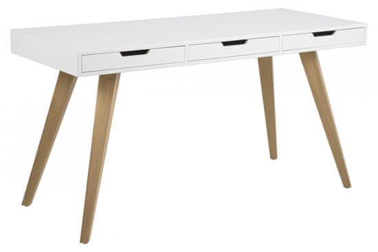 Design Scandinavia Pracovní stůl Estelle, 142 cm, MDF, bílá