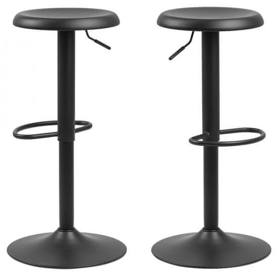 Design Scandinavia Barové židle Finch (SET 2ks), kov, černá