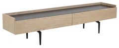 Design Scandinavia Televizní stolek Connect, 200 cm, dřevotřísková deska, bílý dub