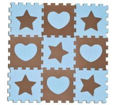 SUN TA TOYS Pěnové puzzle Hvězdy a srdce modré S4 (30x30)