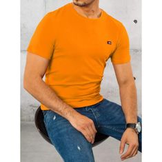Dstreet Pánské tričko MILA světle oranžová rx4806 L