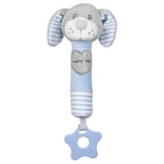 Baby Mix Dětská pískací plyšová hračka s kousátkem pes - modrý