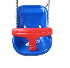 MAJA DESIGN Houpačka pro batolata s bezpečnostním pásem, modrá / červená